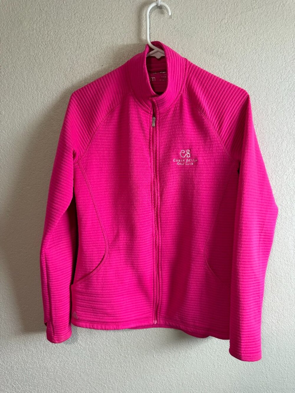 Adidas Women's Pink Corte Bella Golf Club Full Zip Jacket Size M